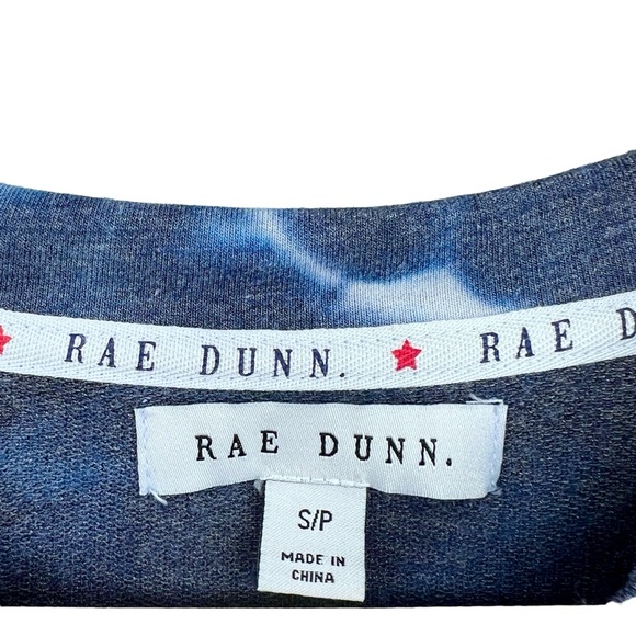 Rae Dunn Womens Miss Independent Crewneck Sweatshirt Medium Navy White Tie Dye - Picture 10 of 13